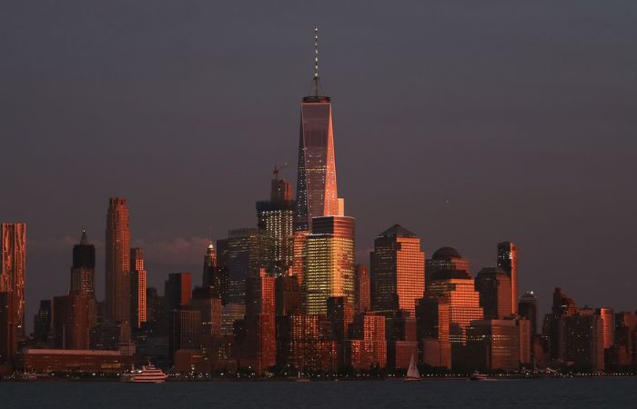 Iconic skyline featuring One World Trade Center